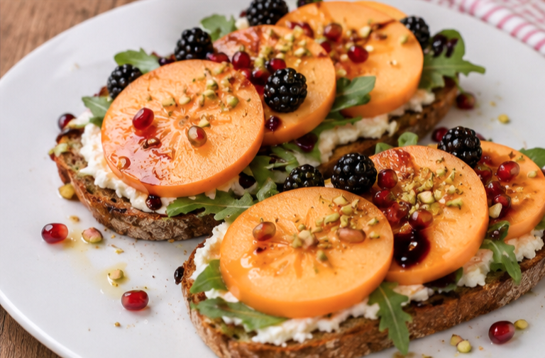 Tosta mediterránea de Kaki Bouquet®